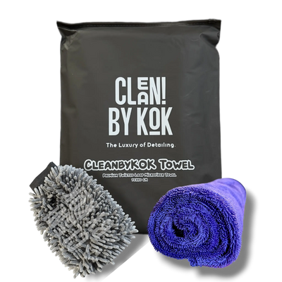 Kit Prosop Auto + Mănușă Microfibră 2 Fețe | CLEANBYKOK