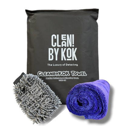 Kit Prosop Auto + Mănușă Microfibră 2 Fețe | CLEANBYKOK