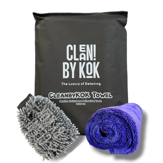 Kit Prosop Auto + Mănușă Microfibră 2 Fețe | CLEANBYKOK