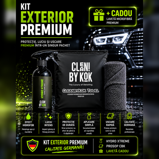Kit Exterior Premium + Lavetă Microfibră CADOU | CLEANBYKOK