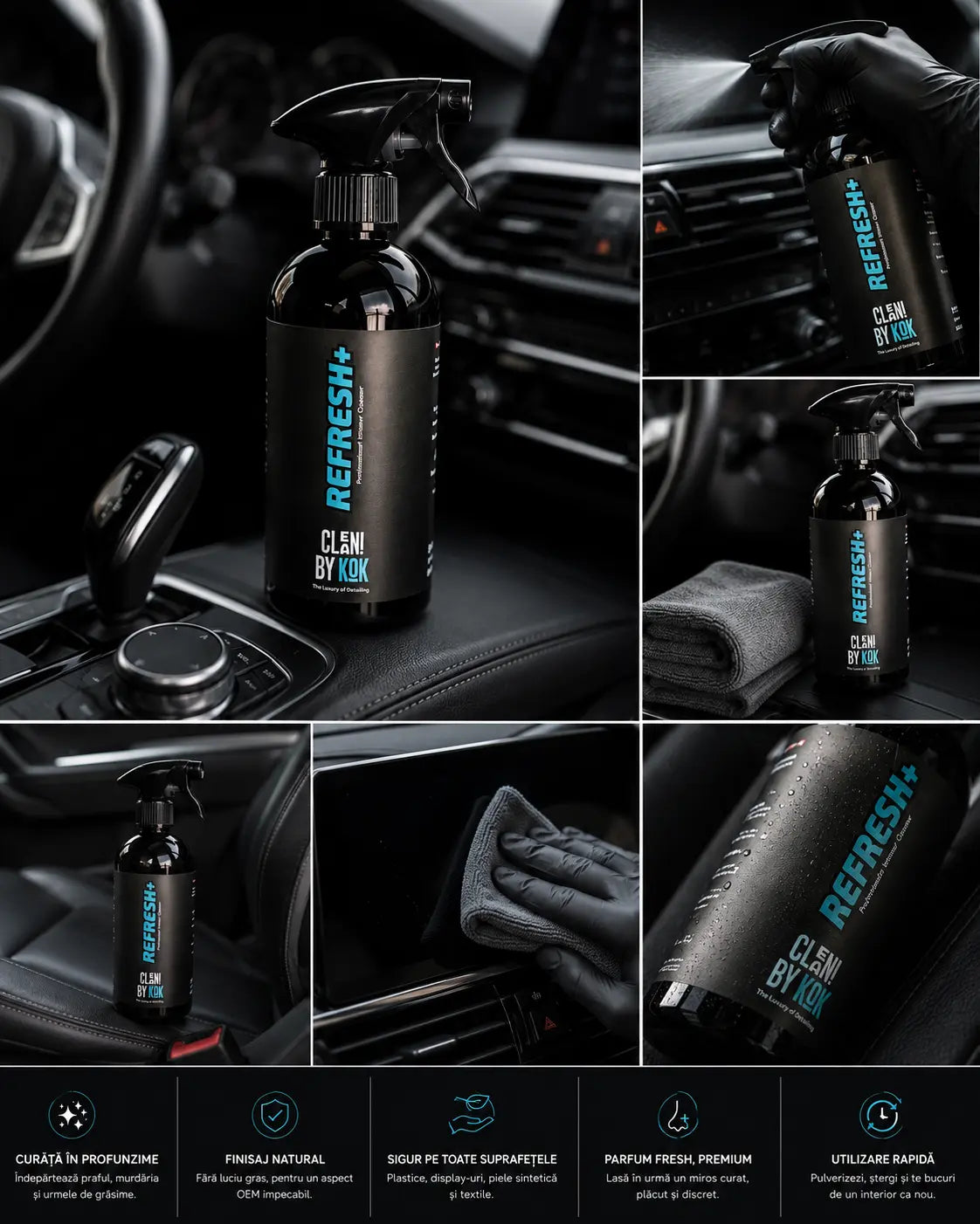 REFRESH+ - Soluție Profesională Curățare Interior 500ml